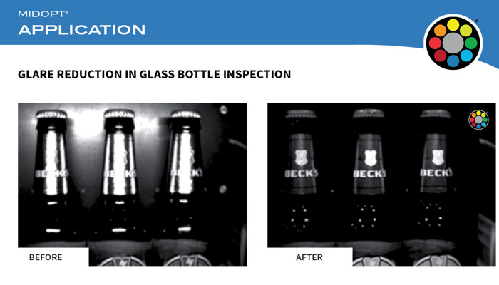 Glare Reduction in Glass Bottle Inspection