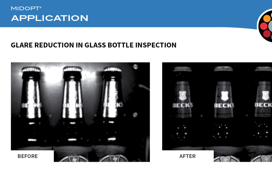 Glare Reduction in Glass Bottle Inspection